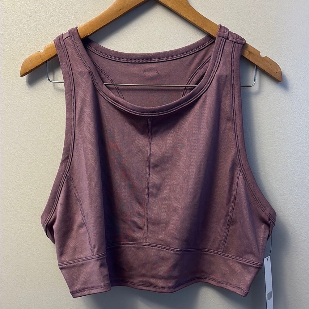 NWT Tahari Sport Purple Geometric Print T-Back Sports Bra Size 2X